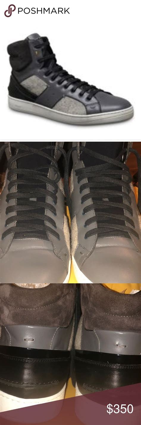 fendi grey wimbledon code high-top sneakers